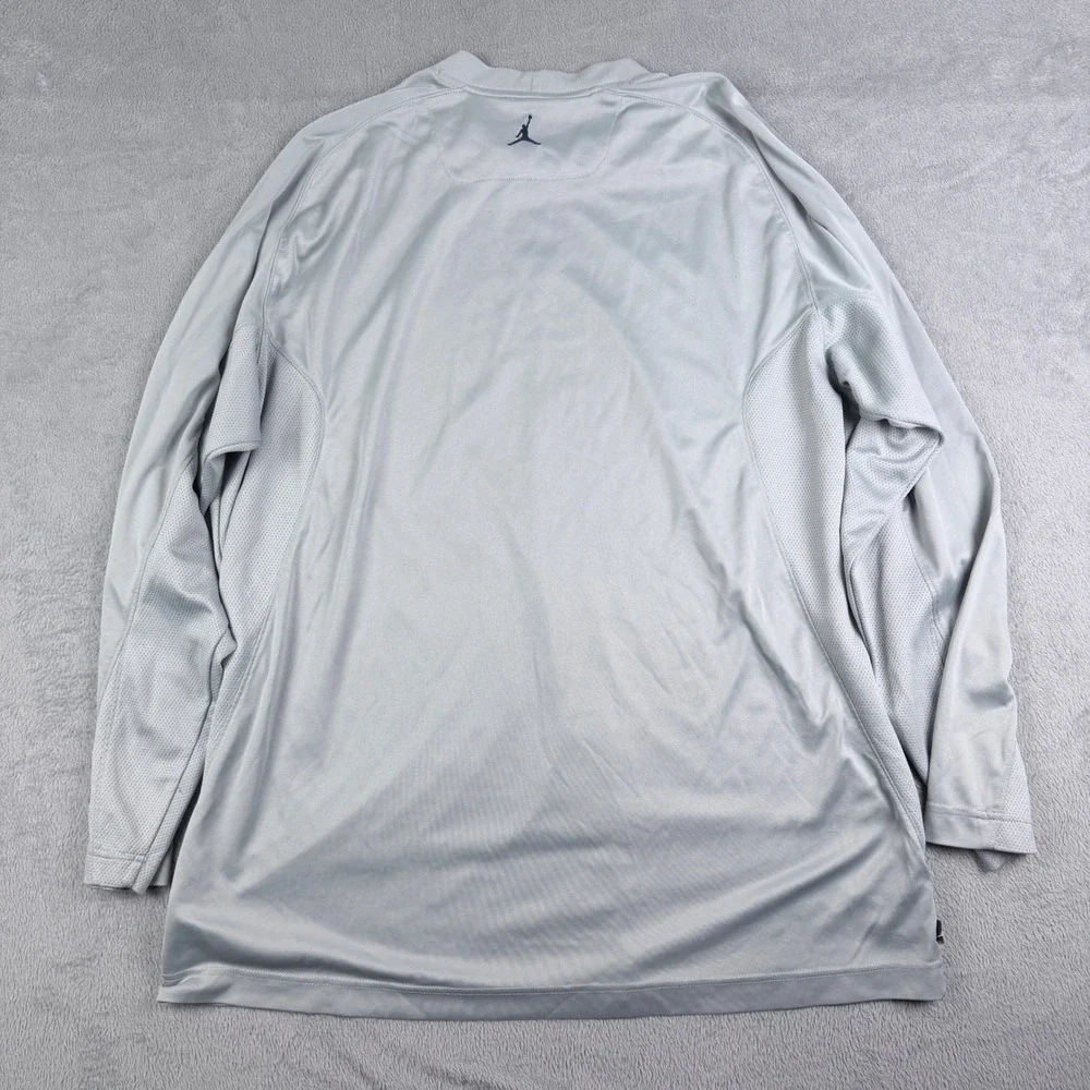 Jordan Training Mens 3XL Silver Grey Long Sleeve Mesh Panel Shirt 203675-070